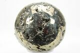 Polished Pyrite Sphere - Peru #228382-1